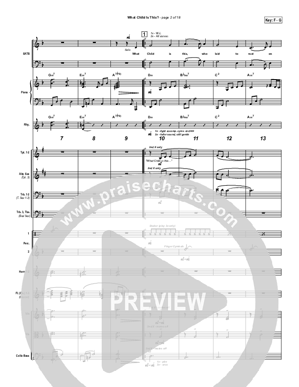 What Child Is This Conductor's Score (PraiseCharts Band / Arr. John Wasson)