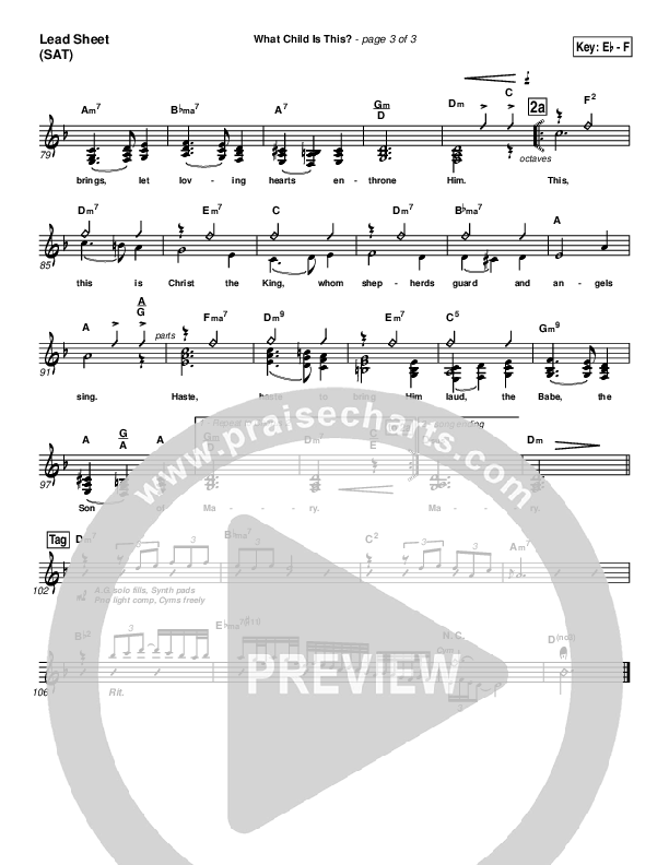 What Child Is This Lead & Piano/Vocal (PraiseCharts Band / Arr. John Wasson)