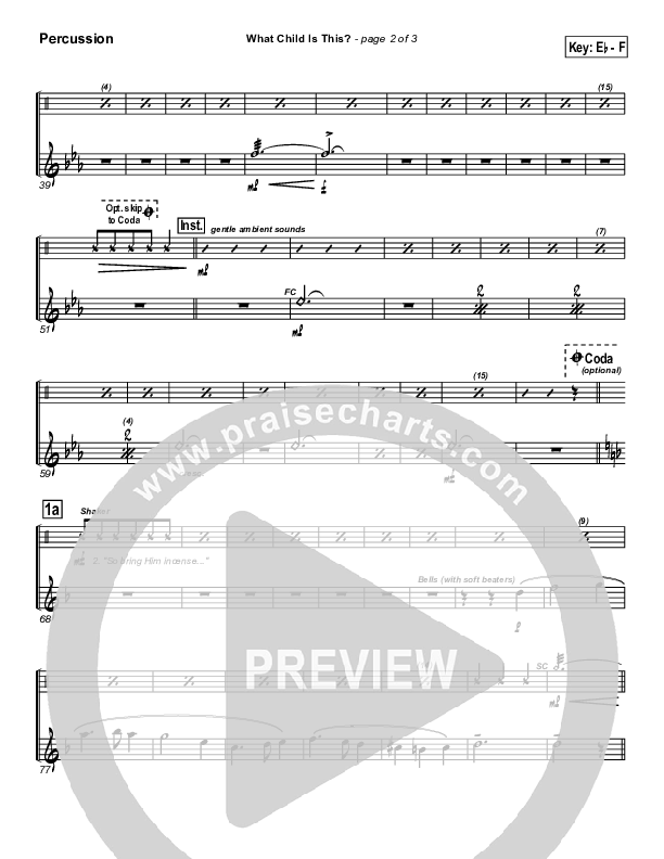 What Child Is This Percussion (PraiseCharts Band / Arr. John Wasson)