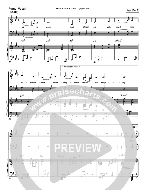 What Child Is This Piano/Vocal Pack (PraiseCharts Band / Arr. John Wasson)
