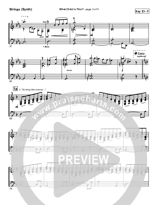 What Child Is This Synth Strings (PraiseCharts Band / Arr. John Wasson)