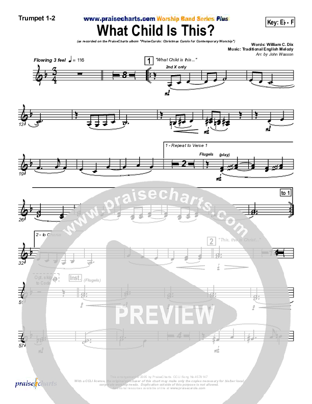 What Child Is This Brass Pack (PraiseCharts Band / Arr. John Wasson)