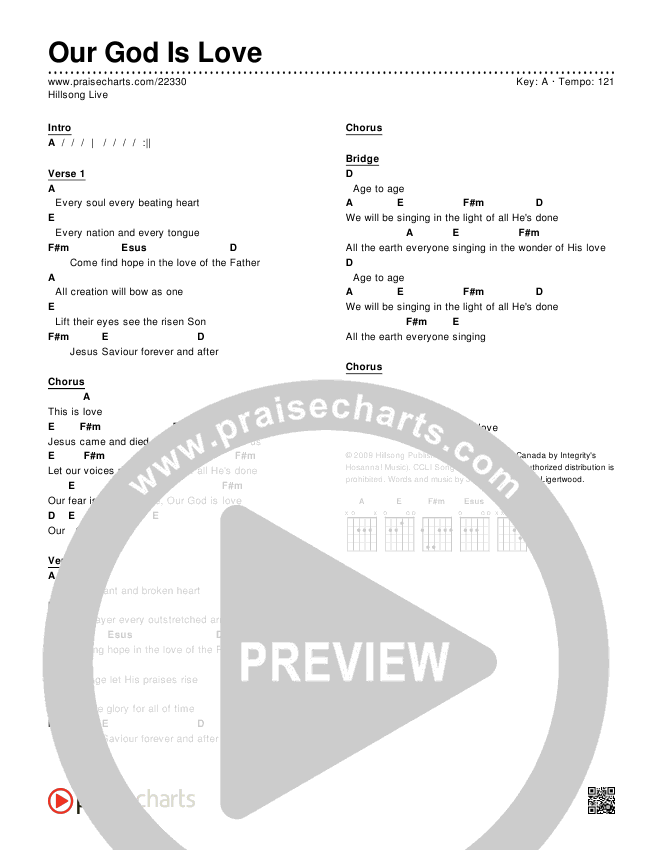 Our God Is Love (Choral Anthem SATB) Chords & Lyrics (Hillsong Worship / Arr. Richard Kingsmore)