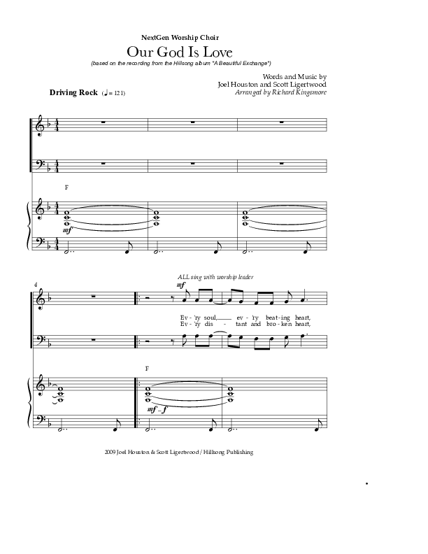 Our God Is Love (Choral Anthem SATB) Piano/Choir (SATB) (Hillsong Worship / Arr. Richard Kingsmore)
