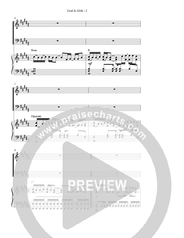 God Is Able (Choral Anthem SATB) Piano/Vocal (Hillsong Worship / Arr. Richard Kingsmore)