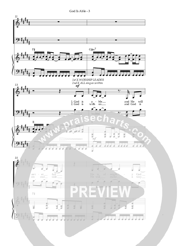 God Is Able (Choral Anthem SATB) Piano/Vocal (Hillsong Worship / Arr. Richard Kingsmore)
