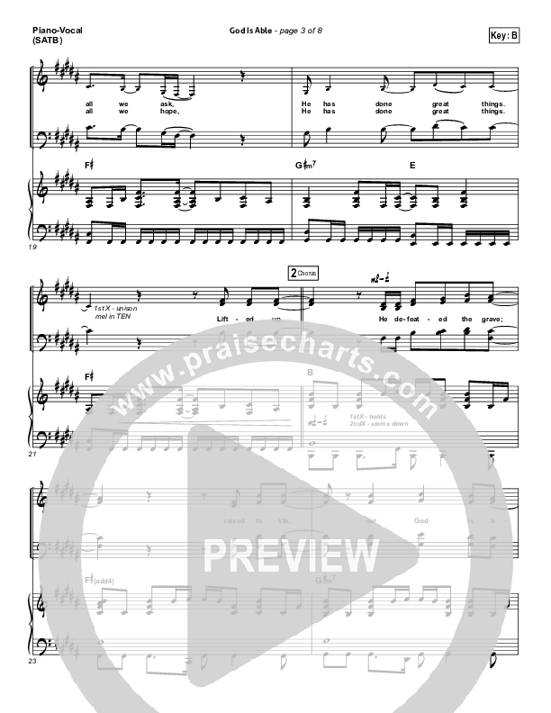 God Is Able (Choral Anthem SATB) Piano/Choir (SATB) (Hillsong Worship / Arr. Richard Kingsmore)