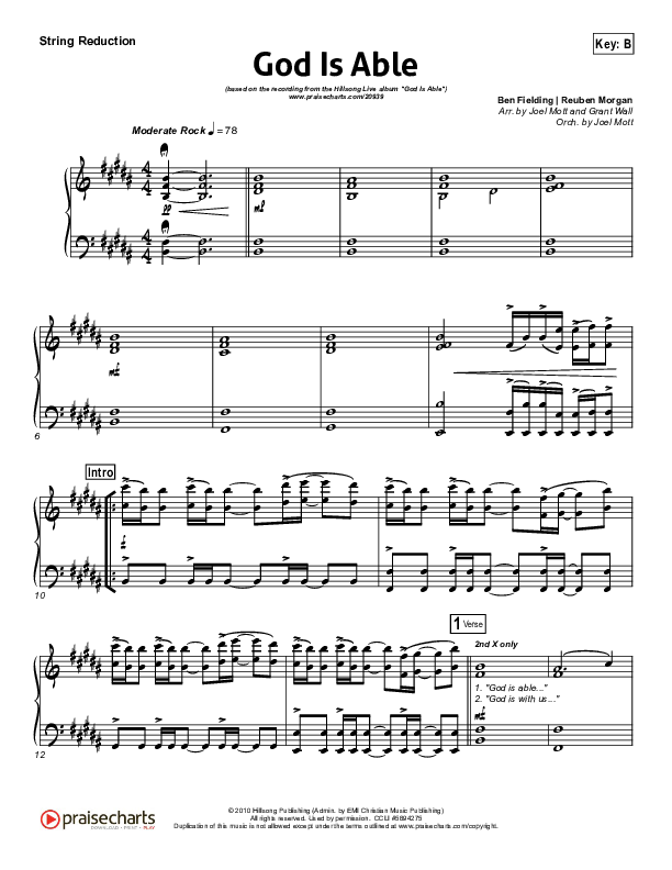 God Is Able (Choral Anthem SATB) Synth Strings (Hillsong Worship / Arr. Richard Kingsmore)