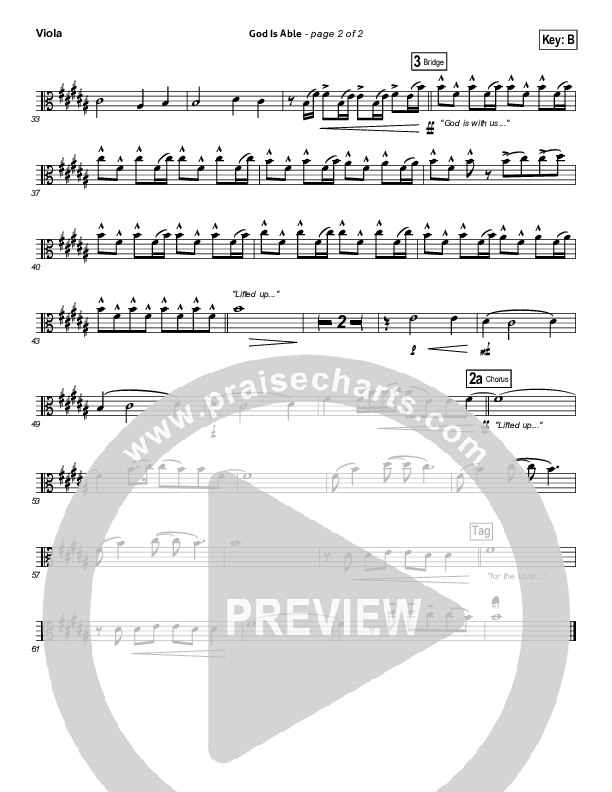 God Is Able (Choral Anthem SATB) Viola (Hillsong Worship / Arr. Richard Kingsmore)