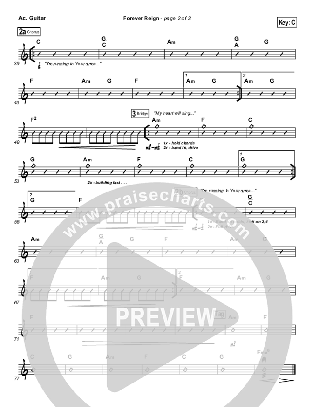 Forever Reign (Choral Anthem SATB) Acoustic Guitar (Hillsong Worship / Arr. Richard Kingsmore)