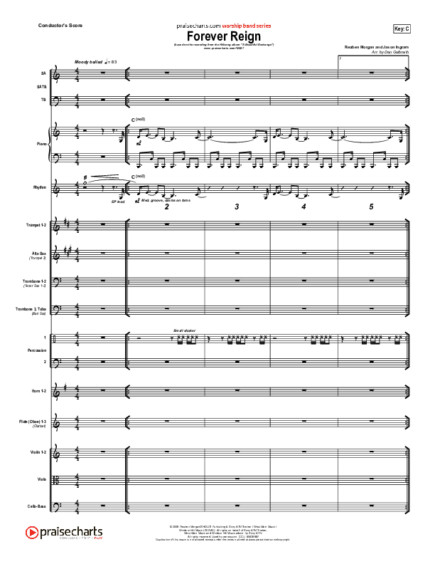 Forever Reign (Choral Anthem SATB) Orchestration (Hillsong Worship / Arr. Richard Kingsmore)