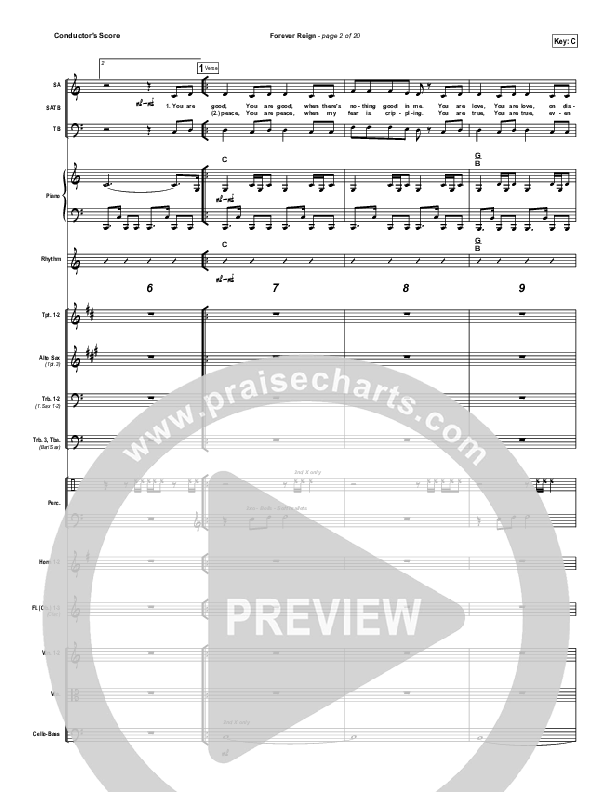 Forever Reign (Choral Anthem SATB) Conductor's Score (Hillsong Worship / Arr. Richard Kingsmore)