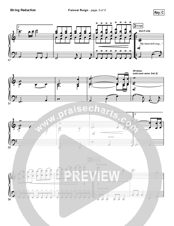 Forever Reign (Choral Anthem SATB) Synth Strings (Hillsong Worship / Arr. Richard Kingsmore)