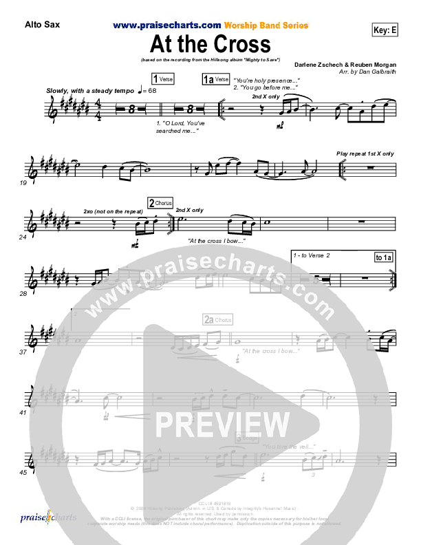 At The Cross (Choral Anthem SATB) Alto Sax (Hillsong Worship / NextGen Worship / Arr. Richard Kingsmore)