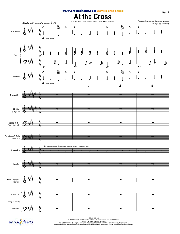 At The Cross (Choral Anthem SATB) Conductor's Score (Hillsong Worship / NextGen Worship / Arr. Richard Kingsmore)