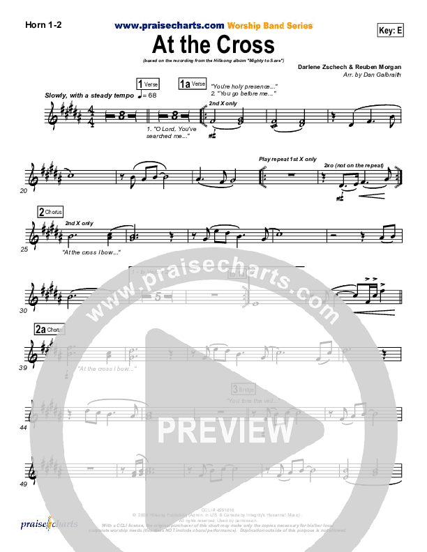 At The Cross (Choral Anthem SATB) French Horn 1/2 (Hillsong Worship / NextGen Worship / Arr. Richard Kingsmore)