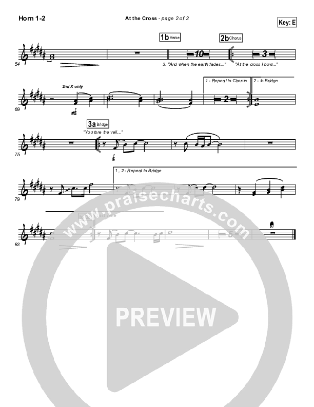 At The Cross (Choral Anthem SATB) French Horn 1/2 (Hillsong Worship / NextGen Worship / Arr. Richard Kingsmore)