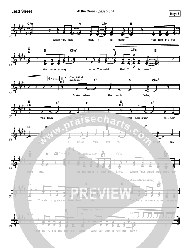 At The Cross (Choral Anthem SATB) Lead Sheet (Hillsong Worship / NextGen Worship / Arr. Richard Kingsmore)