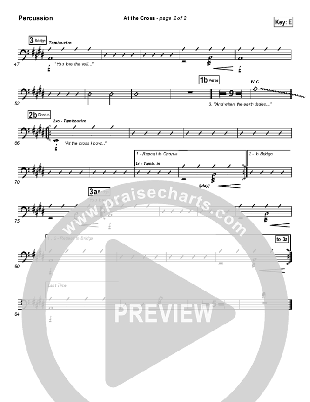 At The Cross (Choral Anthem SATB) Percussion (Hillsong Worship / NextGen Worship / Arr. Richard Kingsmore)