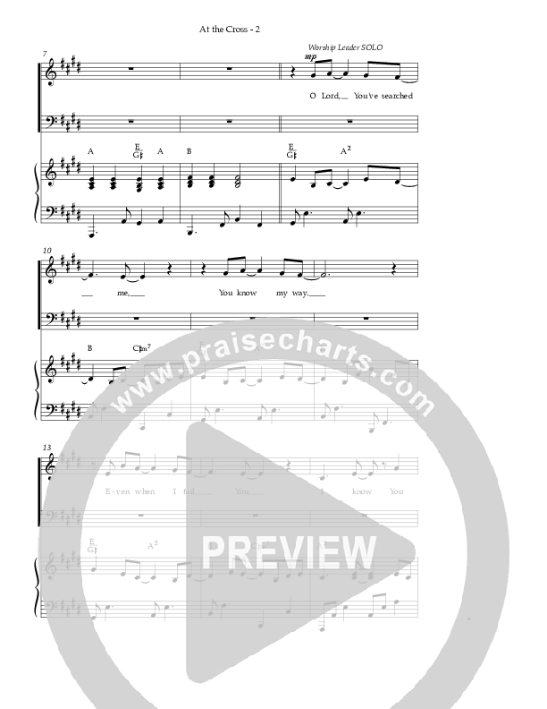 At The Cross (Choral Anthem SATB) Piano/Vocal (Hillsong Worship / NextGen Worship / Arr. Richard Kingsmore)