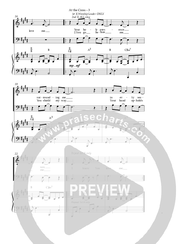 At The Cross (Choral Anthem SATB) Piano/Vocal (Hillsong Worship / NextGen Worship / Arr. Richard Kingsmore)