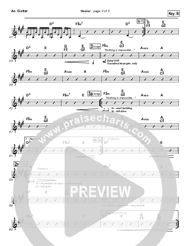 Healer (Choral Anthem SATB) Acoustic Guitar (Hillsong Worship / NextGen Worship / Arr. Richard Kingsmore)