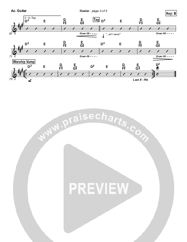 Healer (Choral Anthem SATB) Acoustic Guitar (Hillsong Worship / NextGen Worship / Arr. Richard Kingsmore)