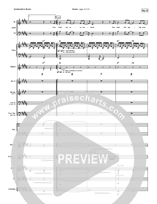 Healer (Choral Anthem SATB) Conductor's Score (Hillsong Worship / NextGen Worship / Arr. Richard Kingsmore)