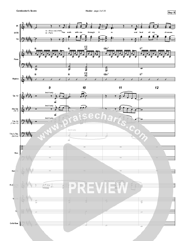 Healer (Choral Anthem SATB) Conductor's Score (Hillsong Worship / NextGen Worship / Arr. Richard Kingsmore)