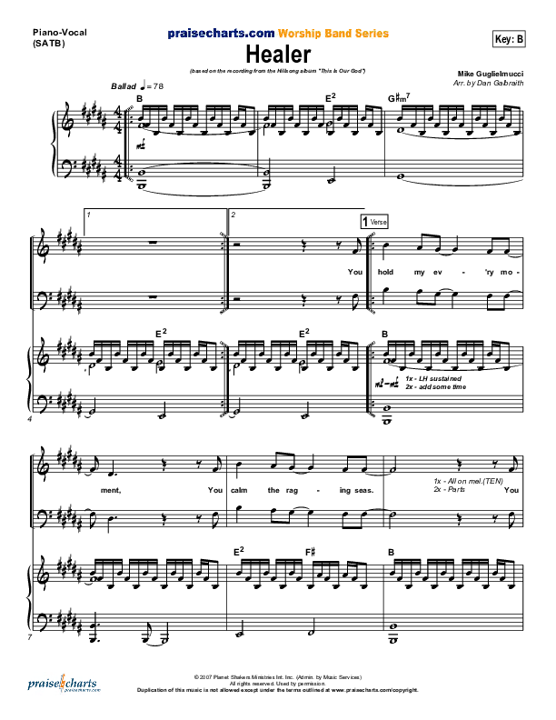 Healer (Choral Anthem SATB) Piano/Choir (SATB) (Hillsong Worship / NextGen Worship / Arr. Richard Kingsmore)