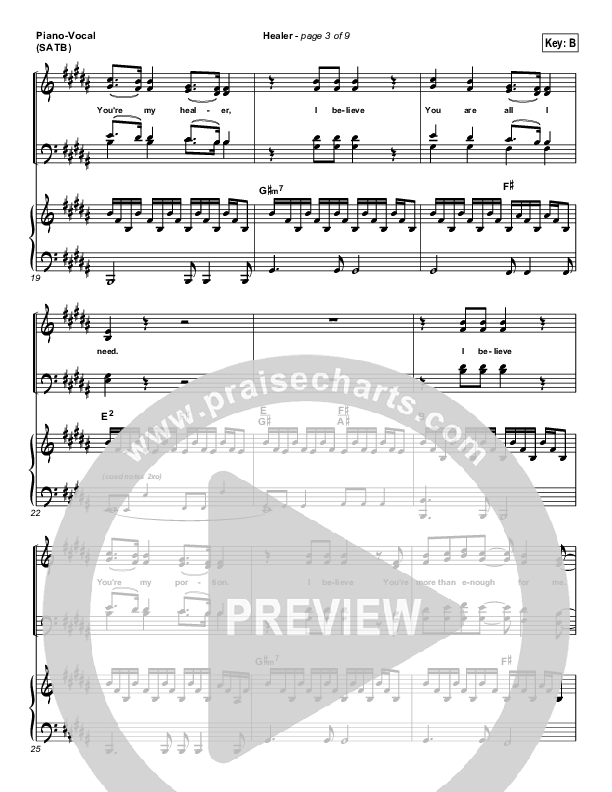 Healer (Choral Anthem SATB) Piano/Choir (SATB) (Hillsong Worship / NextGen Worship / Arr. Richard Kingsmore)
