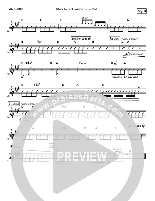 Glory To God Forever (Choral Anthem SATB) Acoustic Guitar (Steve Fee / NextGen Worship / Arr. Richard Kingsmore)