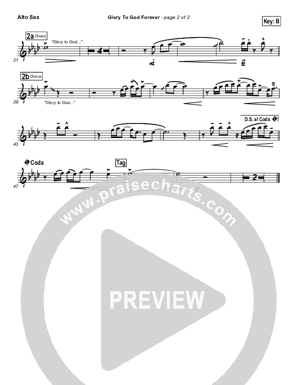 Glory To God Forever (Choral Anthem SATB) Alto Sax (Steve Fee / NextGen Worship / Arr. Richard Kingsmore)