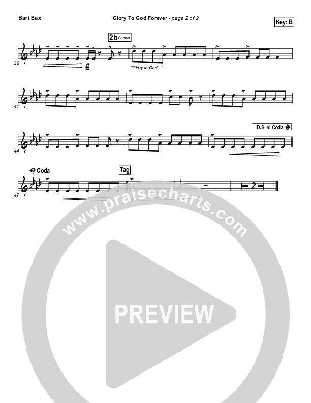 Glory To God Forever (Choral Anthem SATB) Bari Sax (Steve Fee / NextGen Worship / Arr. Richard Kingsmore)