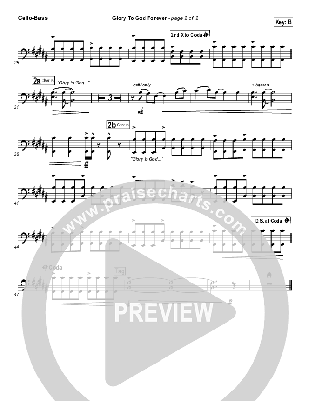 Glory To God Forever (Choral Anthem SATB) Cello/Bass (Steve Fee / NextGen Worship / Arr. Richard Kingsmore)