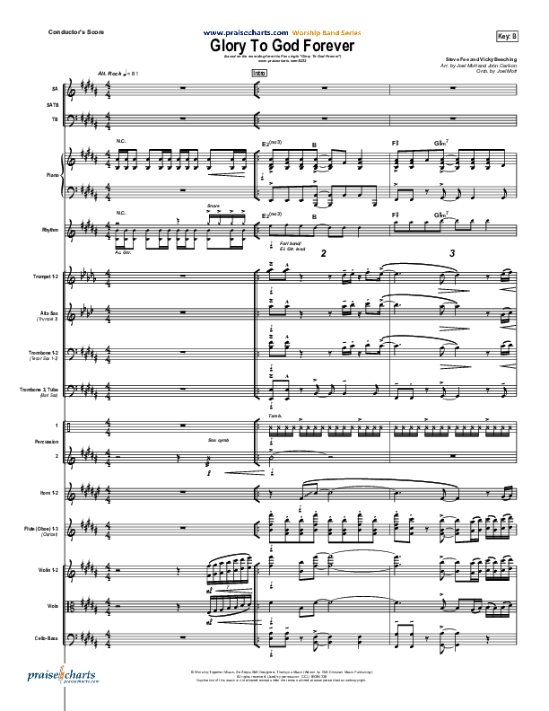 Glory To God Forever (Choral Anthem SATB) Conductor's Score (Steve Fee / NextGen Worship / Arr. Richard Kingsmore)