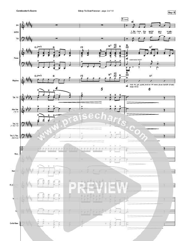 Glory To God Forever (Choral Anthem SATB) Conductor's Score (Steve Fee / NextGen Worship / Arr. Richard Kingsmore)