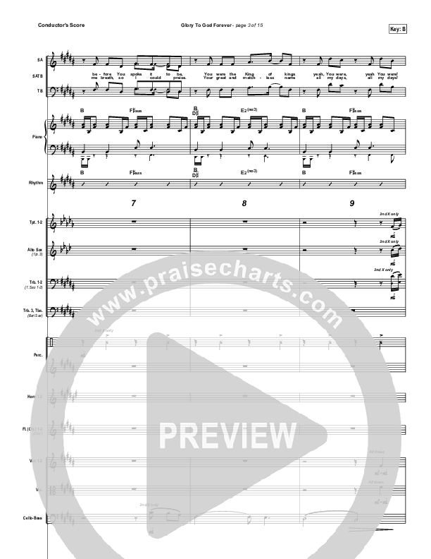Glory To God Forever (Choral Anthem SATB) Conductor's Score (Steve Fee / NextGen Worship / Arr. Richard Kingsmore)