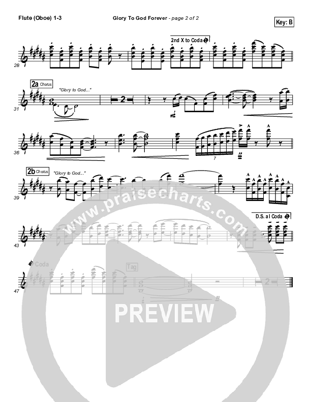 Glory To God Forever (Choral Anthem SATB) Flute/Oboe 1/2/3 (Steve Fee / NextGen Worship / Arr. Richard Kingsmore)