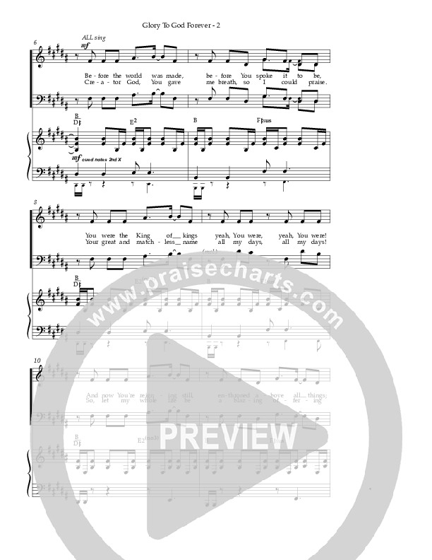 Glory To God Forever (Choral Anthem SATB) Piano/Vocal (Steve Fee / NextGen Worship / Arr. Richard Kingsmore)