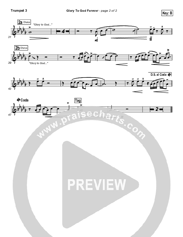 Glory To God Forever (Choral Anthem SATB) Trumpet 3 (Steve Fee / NextGen Worship / Arr. Richard Kingsmore)