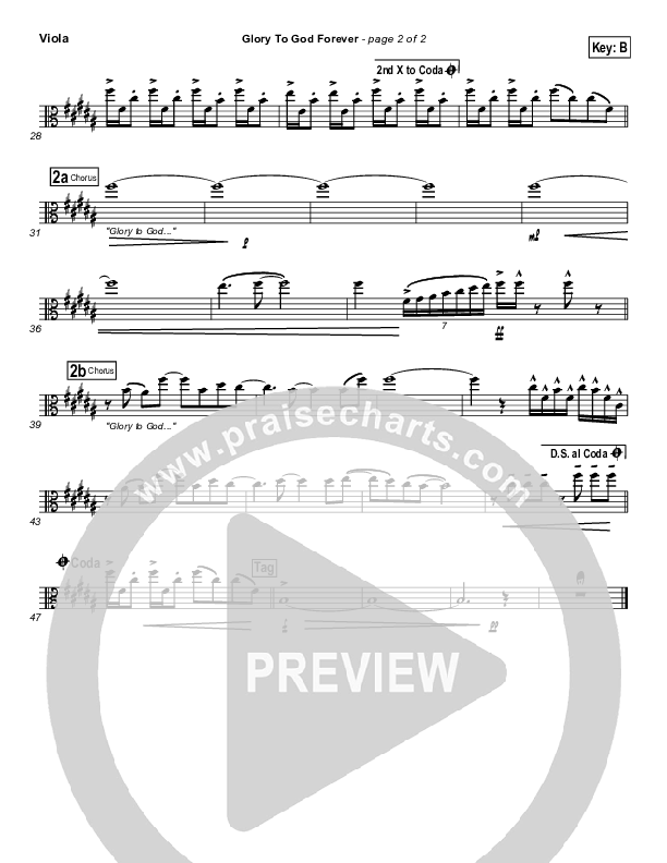 Glory To God Forever (Choral Anthem SATB) Viola (Steve Fee / NextGen Worship / Arr. Richard Kingsmore)