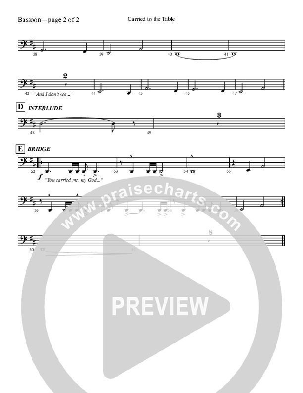 Carried To The Table Bassoon (Leeland)