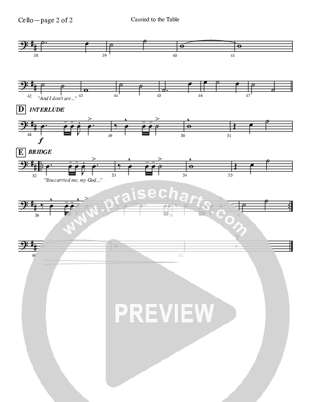 Carried To The Table Cello (Leeland)