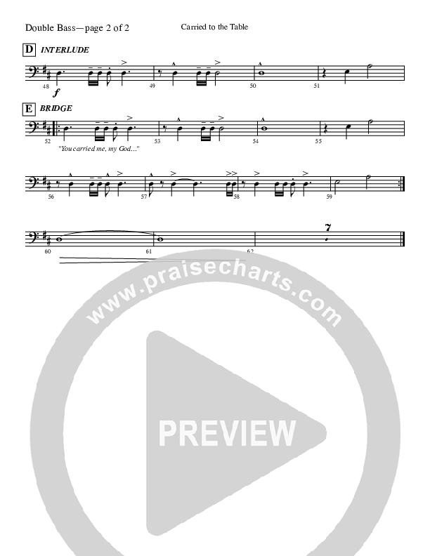 Carried To The Table Double Bass (Leeland)