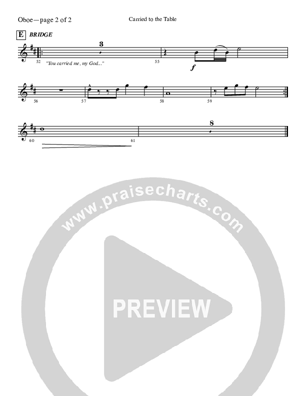 Carried To The Table Oboe (Leeland)