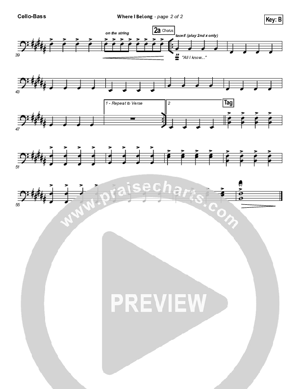 Where I Belong Cello/Bass (Building 429)