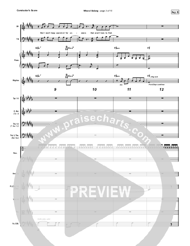 Where I Belong Conductor's Score (Building 429)