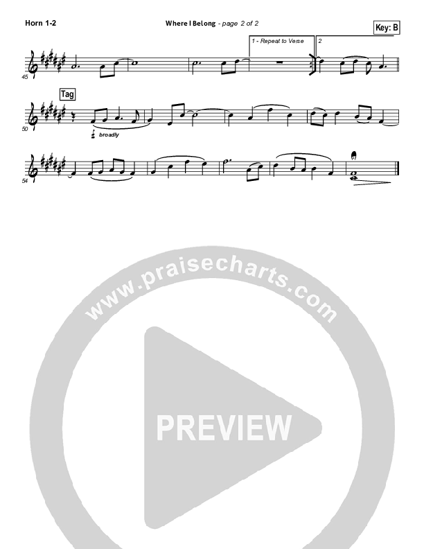 Where I Belong French Horn 1/2 (Building 429)