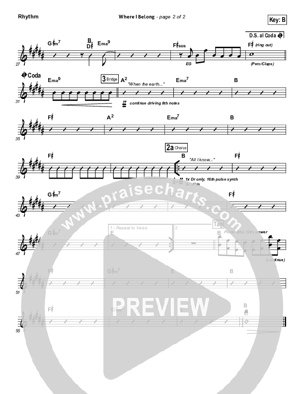 Where I Belong Rhythm Chart (Building 429)